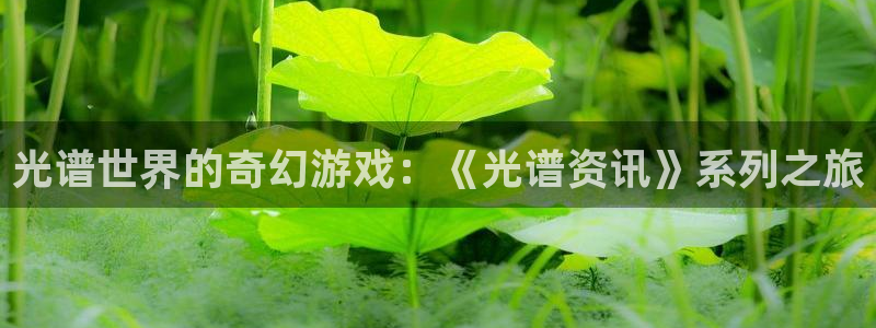 鼎点娱乐注册网站：光谱世界的奇幻游戏：《光谱资讯》系列之旅