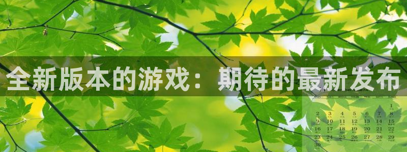 鼎点娱乐开户测速：全新版本的游戏：期待的最新发布